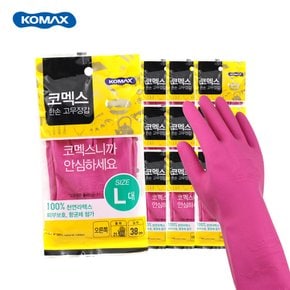 코멕스 천연라텍스 한손 고무장갑 오른손 대형 x 10개