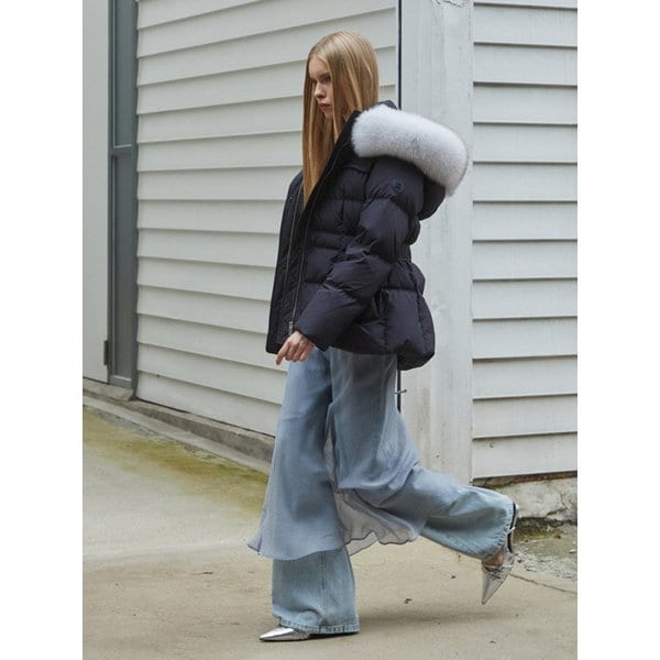 요크 다이아퀼팅자수 벨티드 구스 다운점퍼 EQ4WD001