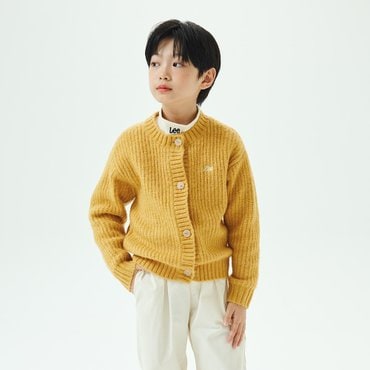 Lee Kids 레귤러핏 라운드 니트 가디건 머스타드 LK2404CD71MU
