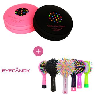 iCandy 아이캔디 레인보우 헤어브러쉬 머리빗 세트 (컴팩트+미디엄 구성) 드라이빗 두피마사지