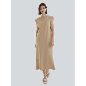 SLEEVELESS LONG DRESS (BEIGE)