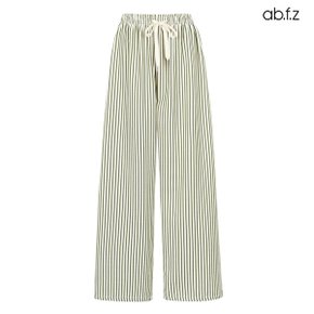 스트라이프 리본끈 디테일 밴딩 팬츠 (AFZ1MP34A)