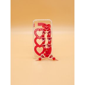 SUN CASE HEART BUBBLE RED (JELLY CASE)