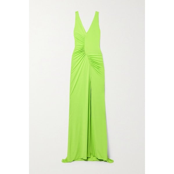 세르지오 허드슨 주름 네온 스트레치 저지 가운 그린 1647597316865722