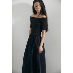 오프숄더 드레스 블랙 1283147001