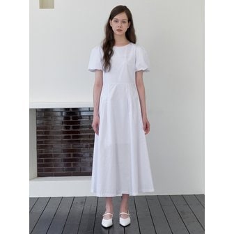 카인더베이비 serenade puff pintuck dress - white