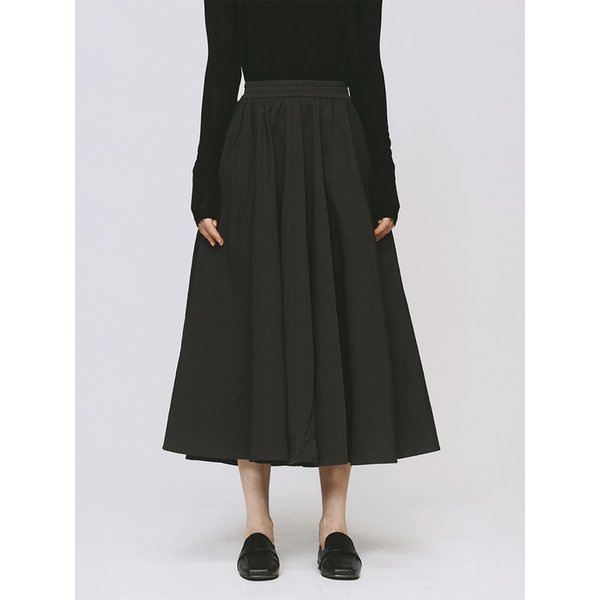 FULL FLARED MAXI SKIRT DARK GREY