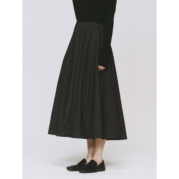 FULL FLARED MAXI SKIRT DARK GREY