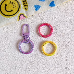 메탈릭 오픈형 O링 컬러오링 원터치 키링 열쇠고리 25mm