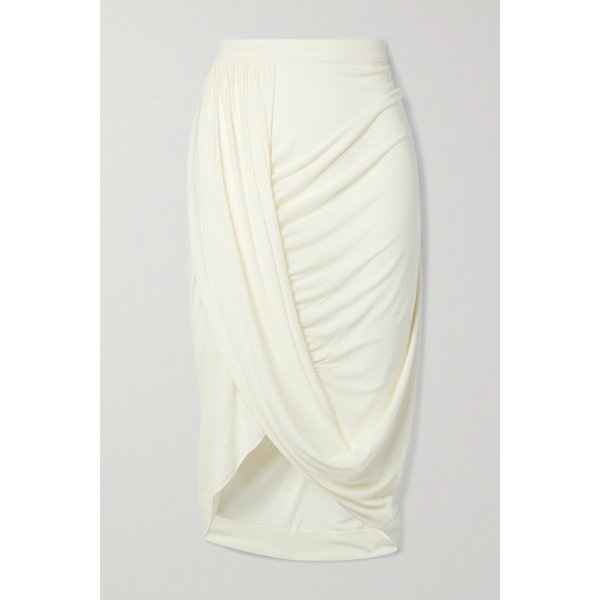 Draped Stretch-jersey Midi Skirt 화이트 46376663162419262