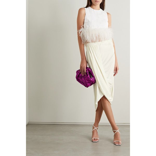 Draped Stretch-jersey Midi Skirt 화이트 46376663162419262