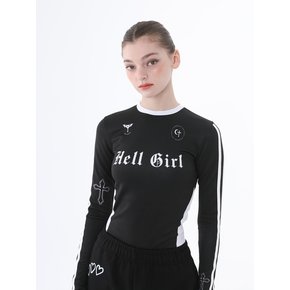 0 5 hell girl line top - BLACK