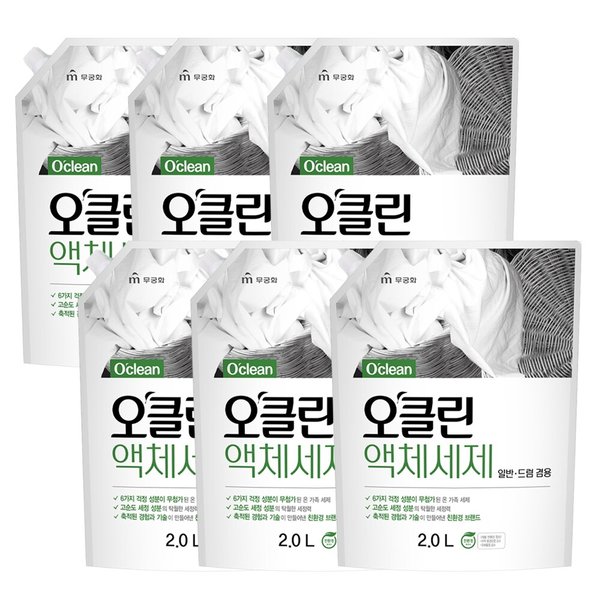 오클린 액체세제 2L(리필) x 6개