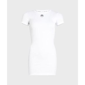 여성 오가닉 코튼 1x1 립 티셔츠 드레스 화이트 ORGANIC COTTON 1X1 RIB T-SHIRT D