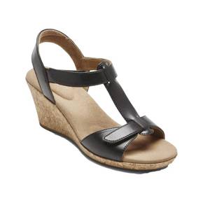 4474705 Rockport Blanca Womens Faux Leather Ankle Strap T-Strap Sandals