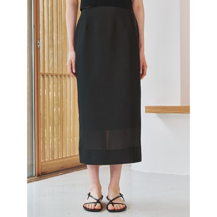 Nouve 시스루 레이어드 스커트 - 블랙 / See -Through Layered Skirt - Black