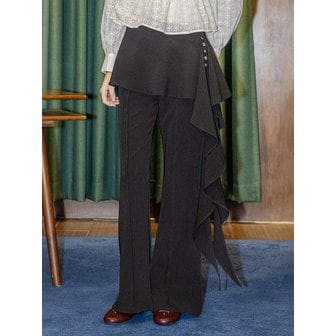 던드롭 DD_Ruffle overlay pants_BLACK