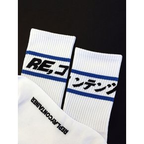 blue line socks (white)