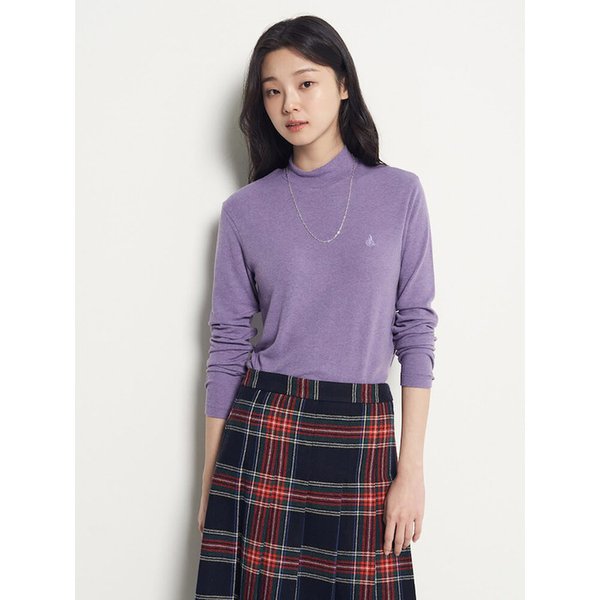 [Essential] 반넥 긴소매 티셔츠  퍼플 (BF5941E01U)