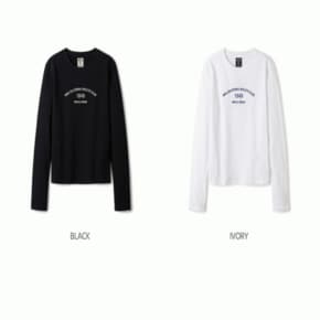 여성용 레터링 긴팔 티셔츠/ Lettering Print Long Sleeve T-shirt_A WHLAE3822F