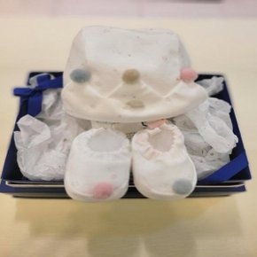 TNOXHU071 신생아백일선물토미에어모자 덧신2종