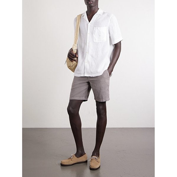 미스터 피 스트레이트 레그 가먼트 다이드 리넨 드로우스트링 버뮤다 쇼츠 46376663163002776