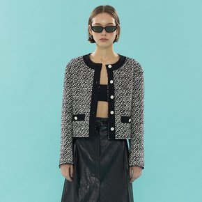 Tweed Cropped Jacket_BLACK