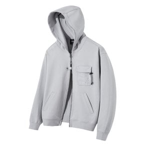 Edge Slit Pocket Hood Zip-up (Light Grey) LSRSCTZ102M