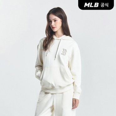 MLB [코리아공식] 베이직 메가로고 오버핏 후드티 BOS (Cream)