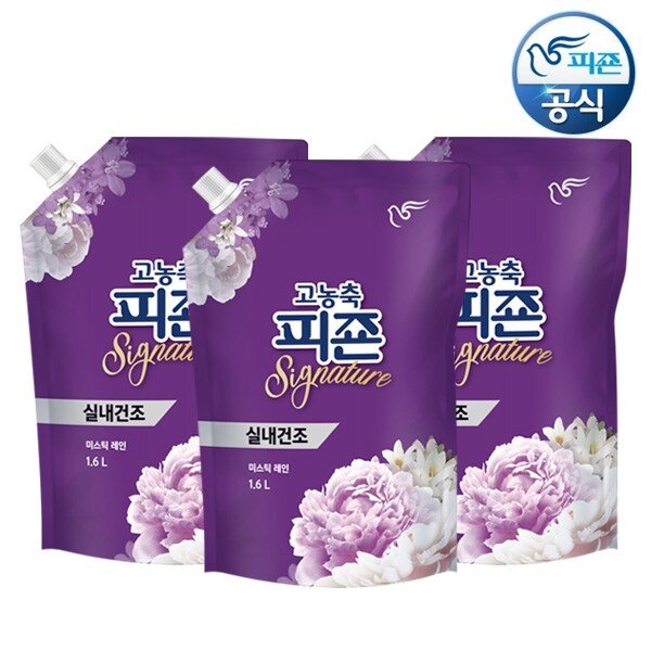 섬유유연제 시그니처 미스틱레인 1.6L 리필 x 3개
