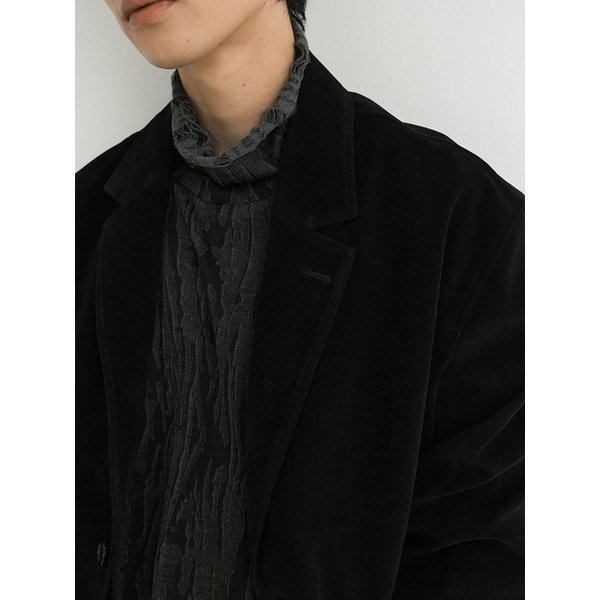 Suede crop jacket (black)