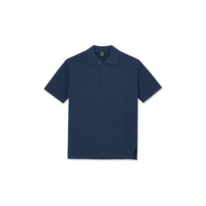 Terric One-Button Half Collar_Blue Navy