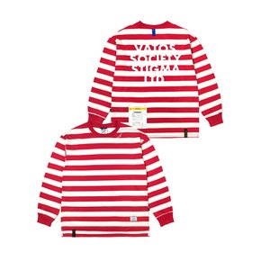 23 STRIPE OVERSIZED LONG SLEEVES T-SHIRTS RED