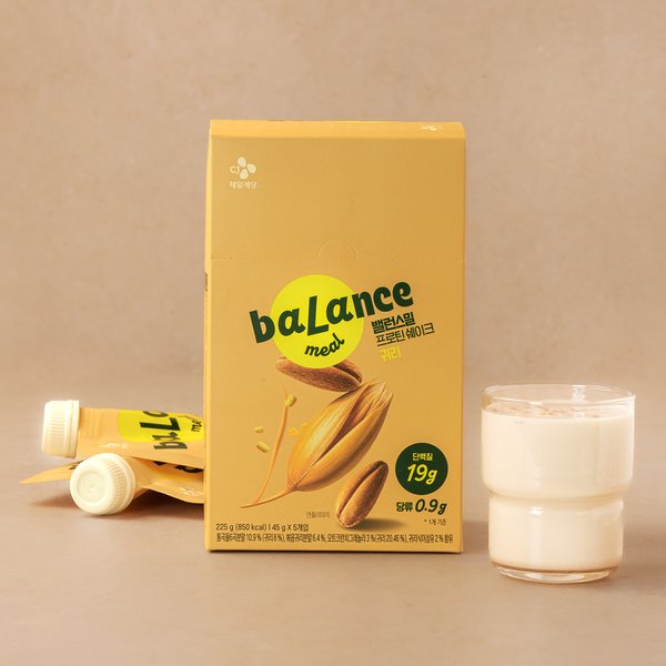 CJ제일제당 밸런스밀 프로틴쉐이크 귀리 225g(45g x 5개입)