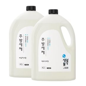 크리오 생활물가 주방세제 레몬민트 4.2L*2개 대용량 과일세척