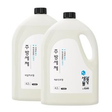 크리오 생활물가 주방세제 레몬민트 4.2L*2개 대용량 과일세척