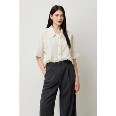 시슬리 스칼프 반팔 카라 블라우스 SAWS82531