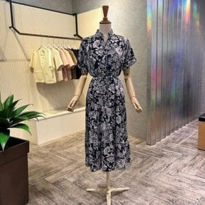 AOZ3HO381 단추 프린트 스트랩 원피스