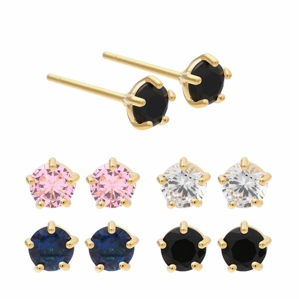 14K GF 4mm 큐빅 골드필드핀 일자핀  금 침 귀걸이