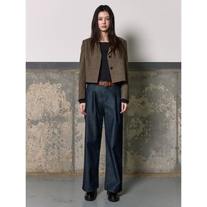 Back Detail Tailored Short Jacket  Brown (KE6111M06D)