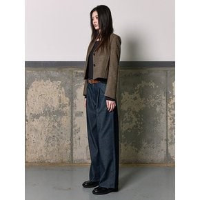 Back Detail Tailored Short Jacket  Brown (KE6111M06D)