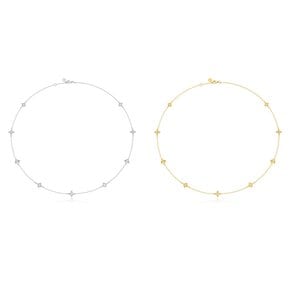 Thin duet long necklace