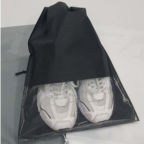 투명창 부직포 신발주머니 여행용 신발파우치 검정