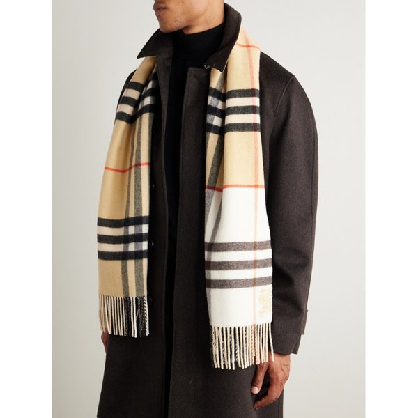 프린지 체크 캐시미어 스카프 46376663162913649