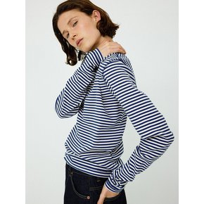 Leau classic tee_deep blue stripe