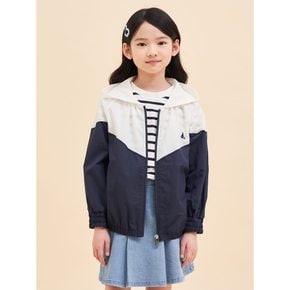 *시즌오프30%*[BEANPOLE KIDS] 여아 컬러블록 후드 바람막이 점퍼  네이비