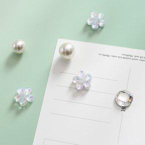 투명꽃진주 6P set 냉장고자석 마그넷 작지만 강력한 귀여운 메모홀더 자석