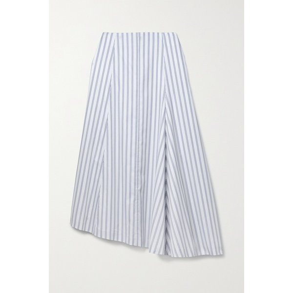 파토우 아이비 어시메트릭 스트라이프 코튼 트윌 미디 스커트 46376663162731770