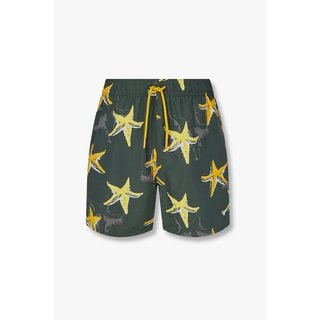 EMPORIO ARMANI 남성 프린트 디테일 폴리 스윔 쇼츠 0815121007000