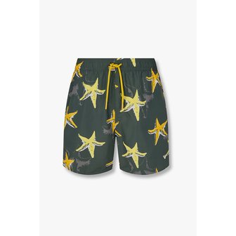 EMPORIO ARMANI 남성 프린트 디테일 폴리 스윔 쇼츠 0815121007000